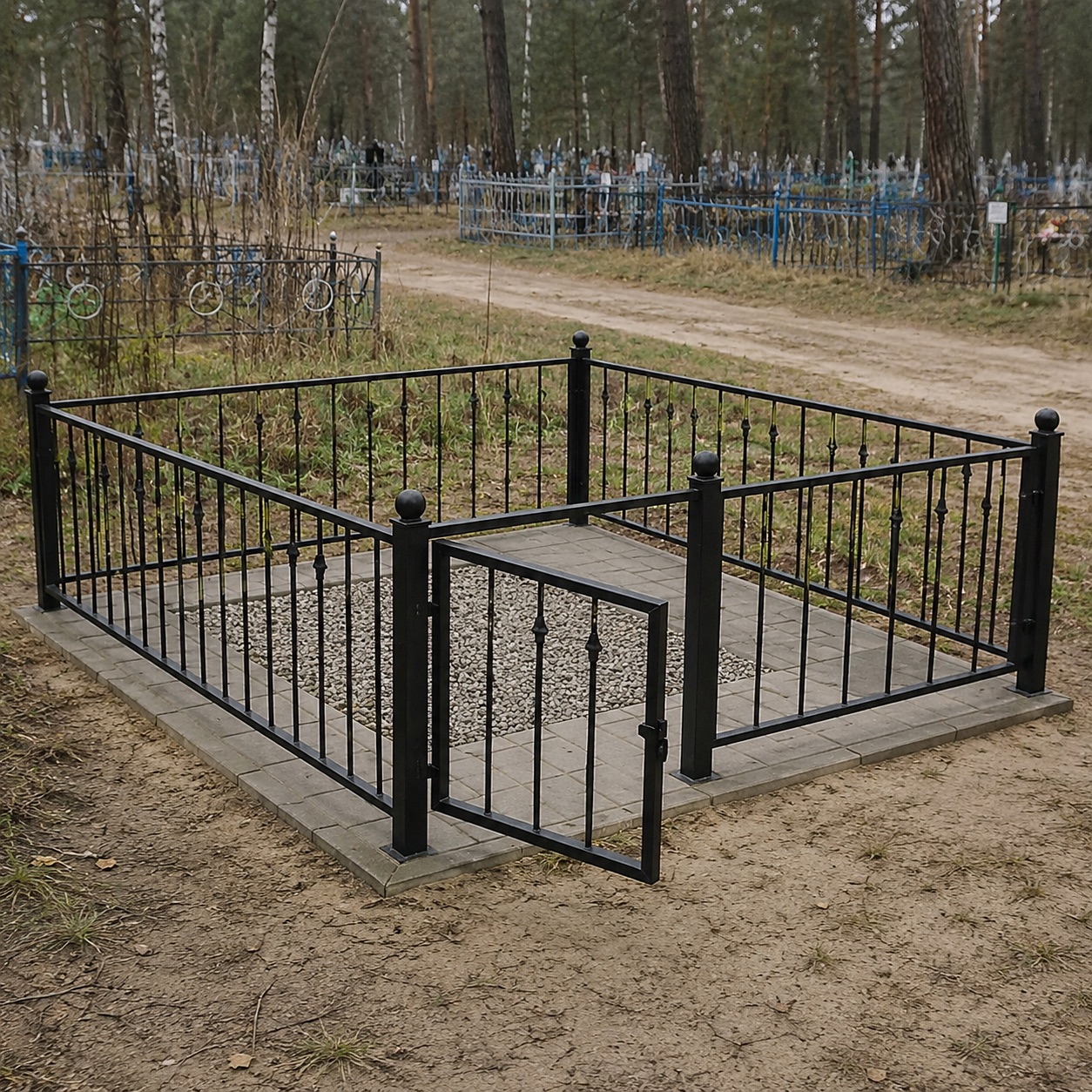 металева огорожа на могилу від виробника