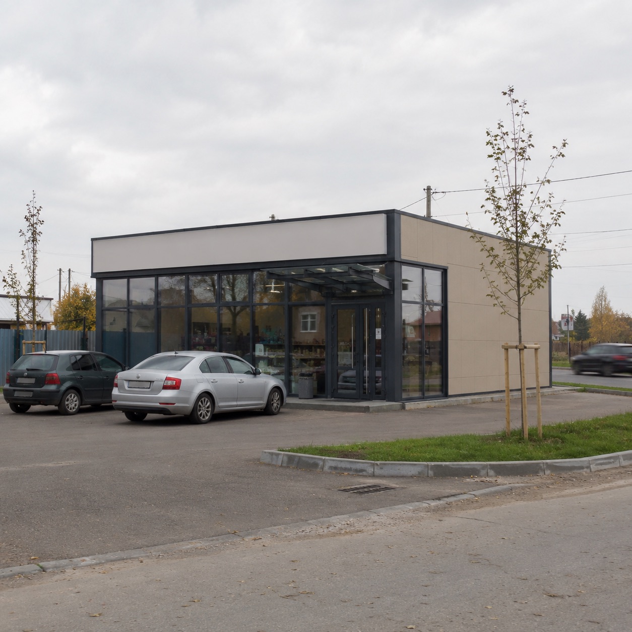 торговий кіоск із металопрофілю з вікном видачі